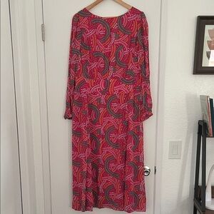 Boden Pink and Gray Long Sleeve Dress